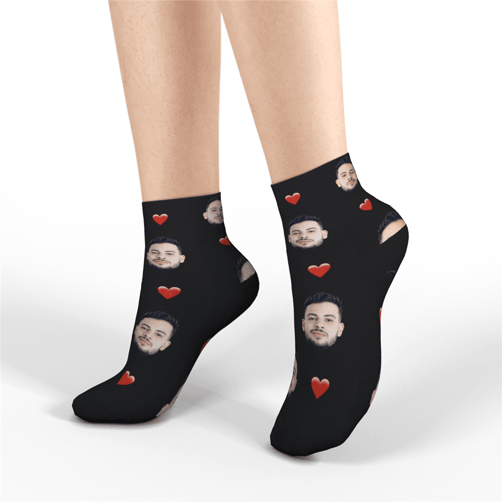 Custom Short Socks Heart - MyPhotoSocks