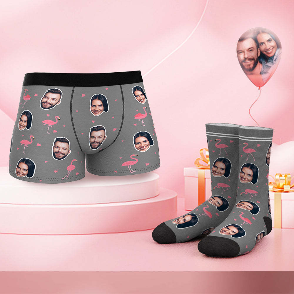 Custom Face Boxer Shorts And Socks Set LOVE TOGETHER - FaceBoxerUK