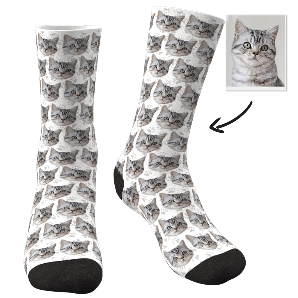 Custom Photo Socks Cat - Faceboxeruk