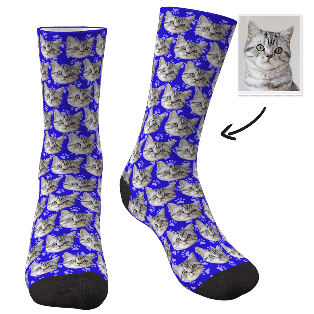Custom Photo Socks Cat - Faceboxeruk