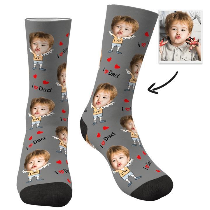 Custom Face Socks To The Dearest Dad- Facesboxeruk