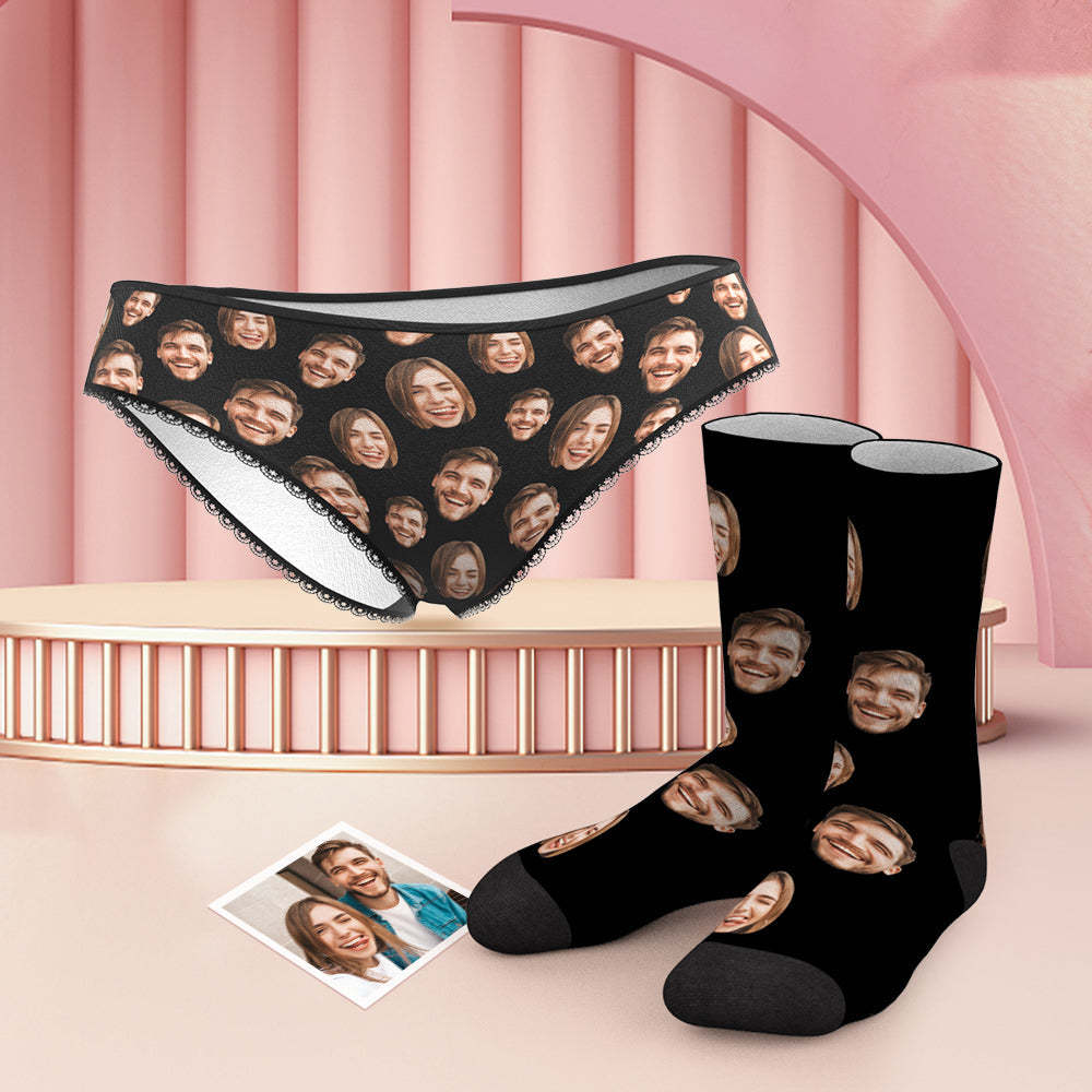 Custom Face Funny Panties And Socks Set - FaceBoxerUK