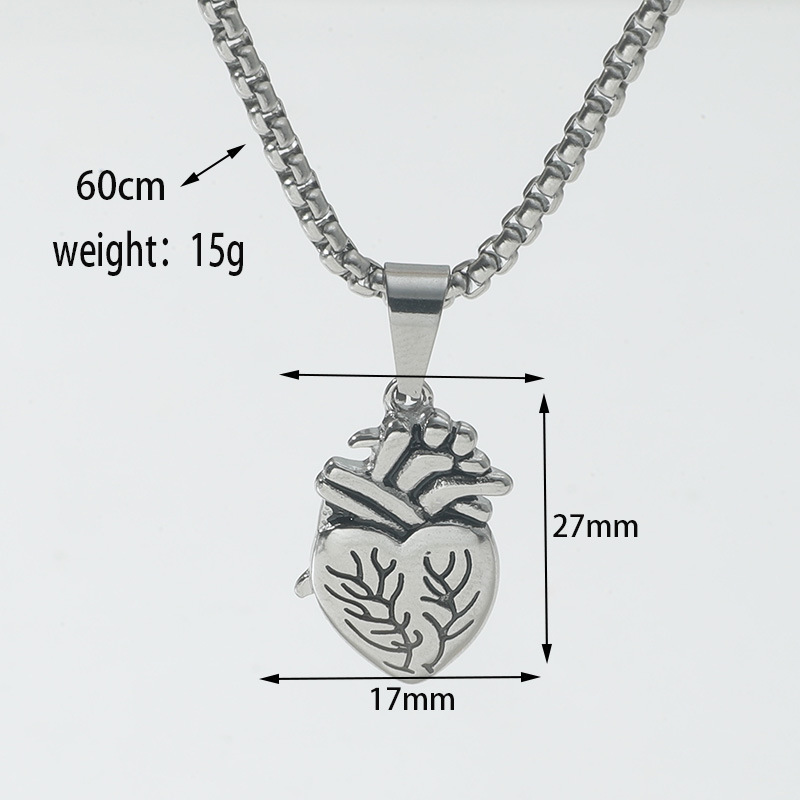 2Pcs Couple Anatomical Heart Puzzle Necklaces Heart Pendants Couple Matching Necklaces