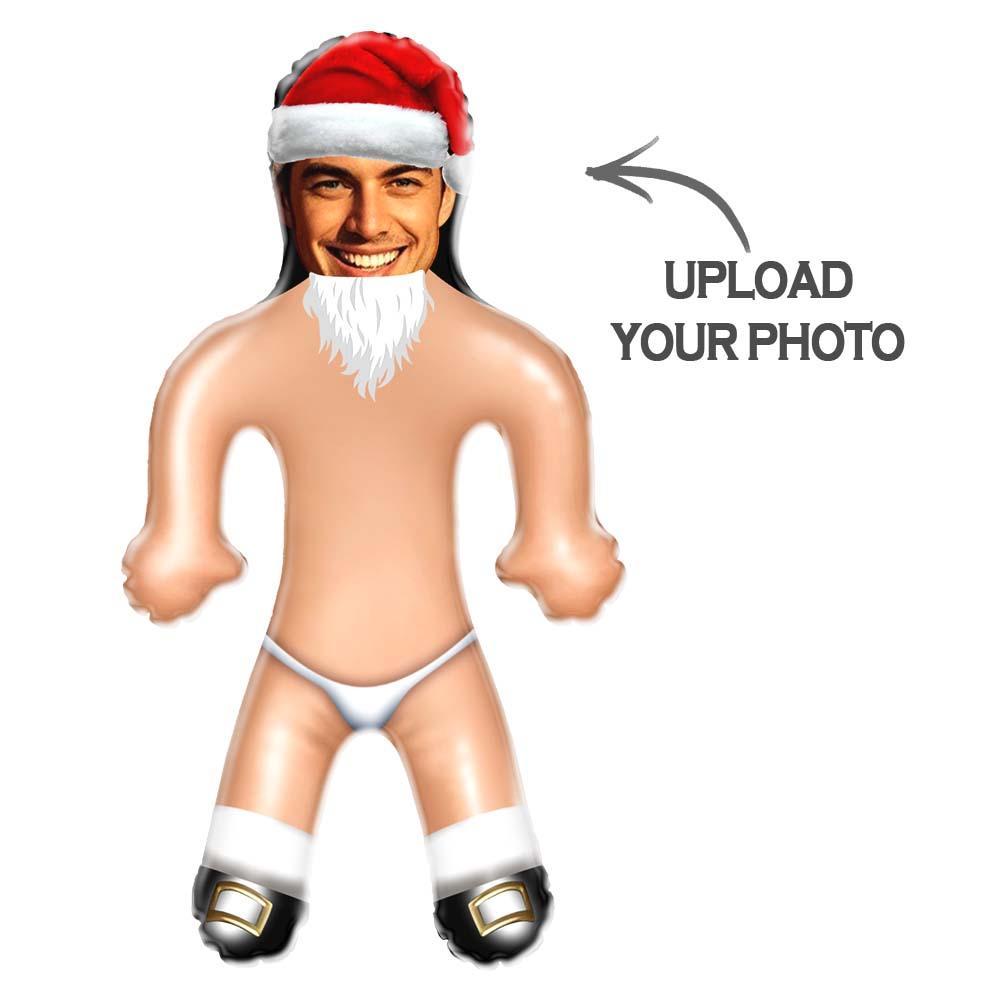 Custom Funny Santa Claus Blow Up Doll Custom Your Face On It Christmas Gifts For Her - FaceBoxerUK
