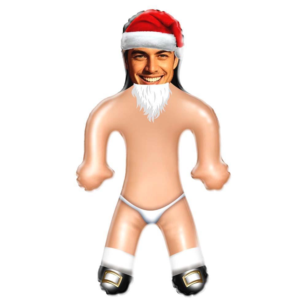 Custom Funny Santa Claus Blow Up Doll Custom Your Face On It Christmas Gifts For Her - FaceBoxerUK