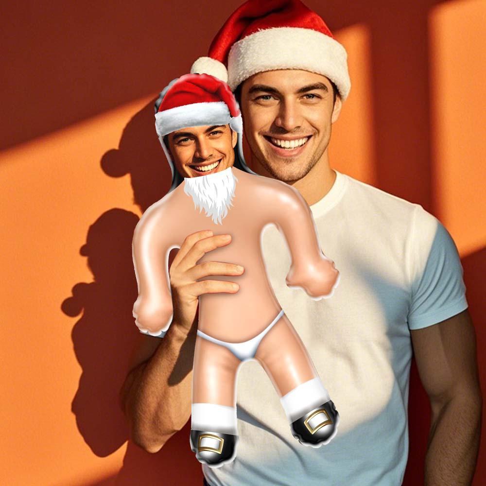 Custom Funny Santa Claus Blow Up Doll Custom Your Face On It Christmas Gifts For Her - FaceBoxerUK