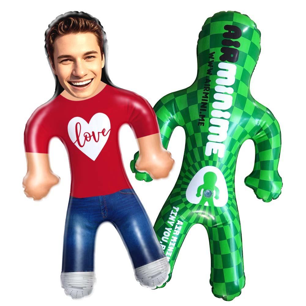 Face Inflatable Air Minime Doll Custom Blow Up Doll Gift For Couple - Red Love - FaceBoxerUK
