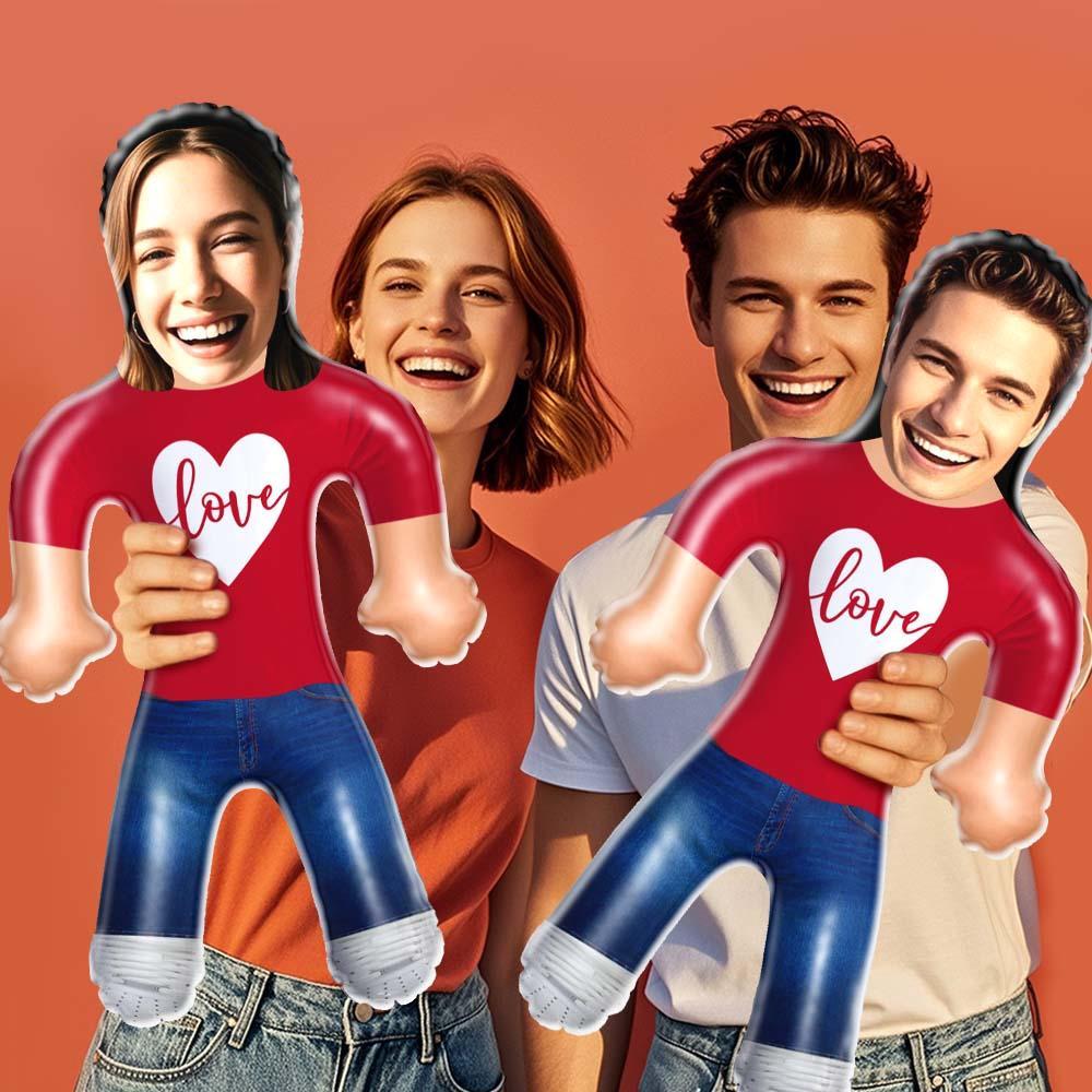 Face Inflatable Air Minime Doll Custom Blow Up Doll Gift For Couple - Red Love - FaceBoxerUK