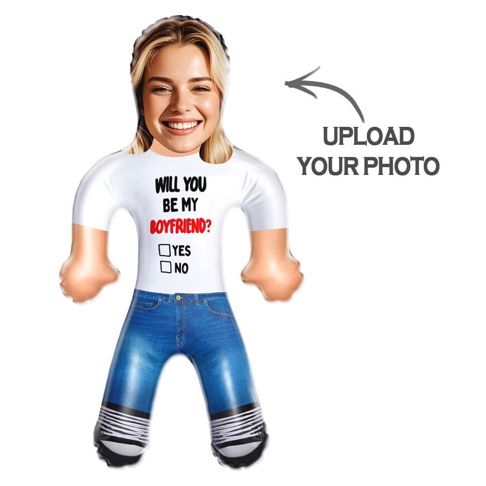Custom Blow Up Doll Personalized Inflatable Minime Doll Gift - Be My Boyfriend? - FaceBoxerUK