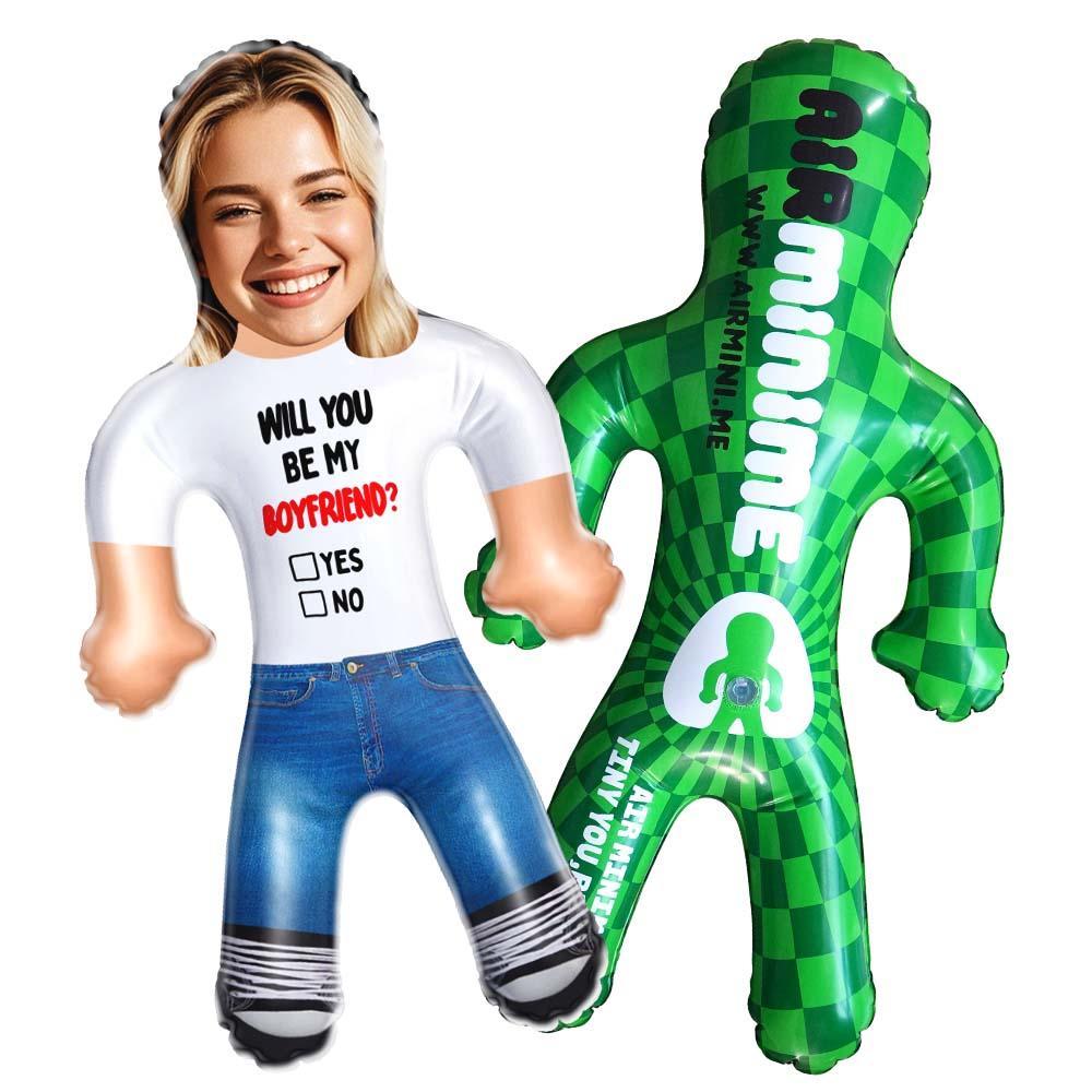 Custom Blow Up Doll Personalized Inflatable Minime Doll Gift - Be My Boyfriend? - FaceBoxerUK