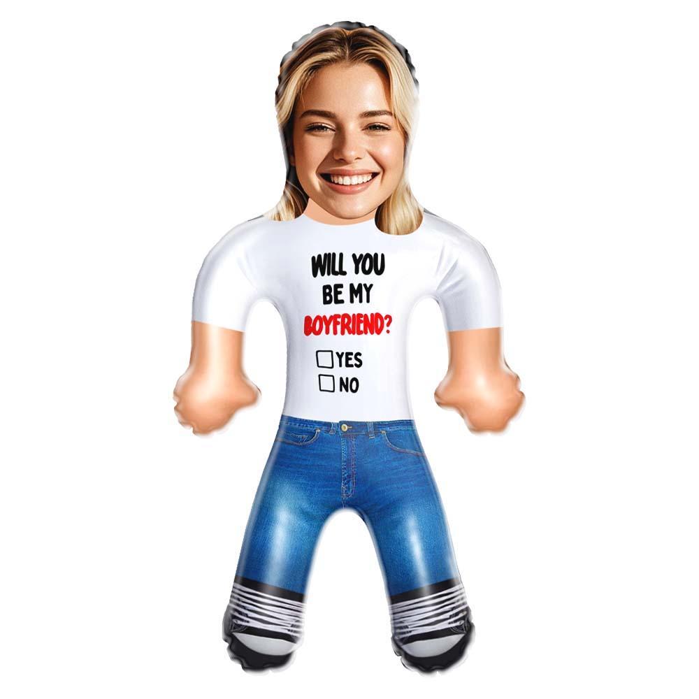 Custom Blow Up Doll Personalized Inflatable Minime Doll Gift - Be My Boyfriend? - FaceBoxerUK