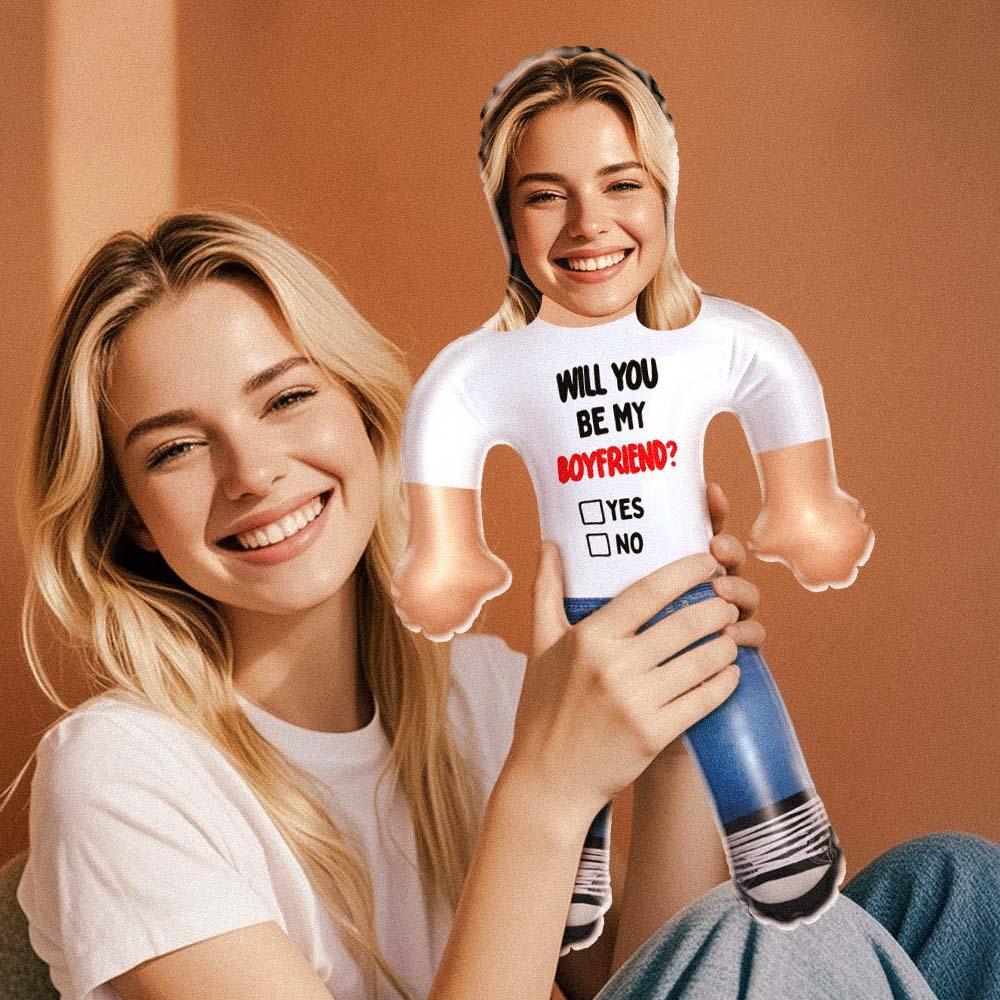 Custom Blow Up Doll Personalized Inflatable Minime Doll Gift - Be My Boyfriend? - FaceBoxerUK
