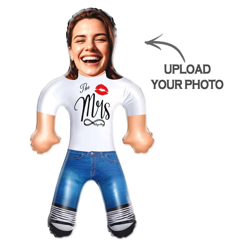Custom Face Blow Up Doll – "The Mrs" Forever Love Funny Inflatable Doll For Wife - FaceBoxerUK