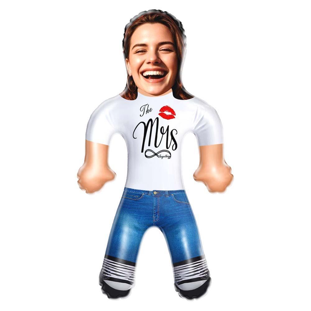 Custom Face Blow Up Doll – "The Mrs" Forever Love Funny Inflatable Doll For Wife - FaceBoxerUK