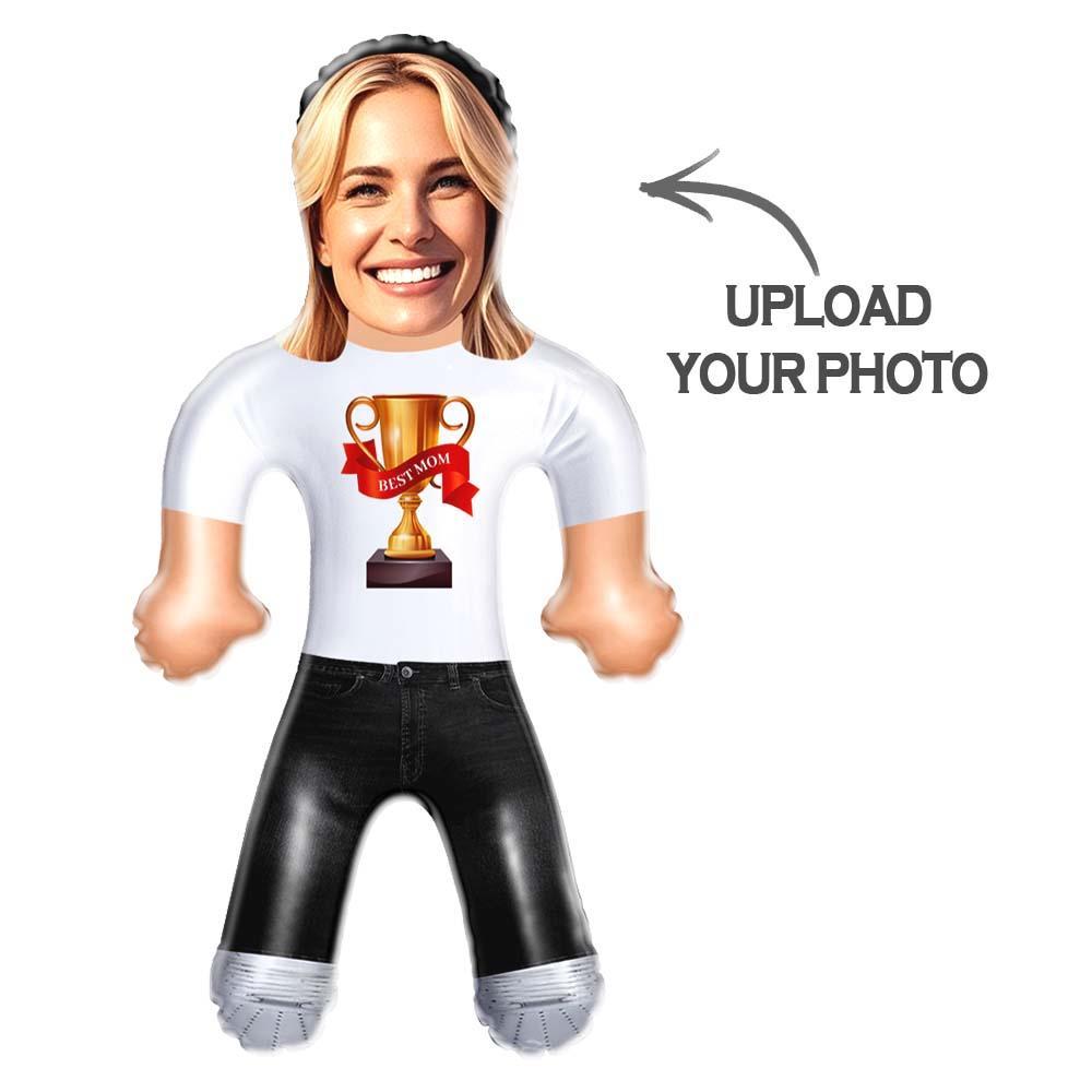 Supermom Custom Inflatable Doll – Personalized Face Gift for Her - FaceBoxerUK