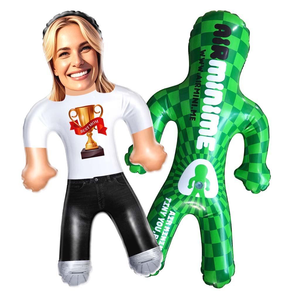 Supermom Custom Inflatable Doll – Personalized Face Gift for Her - FaceBoxerUK