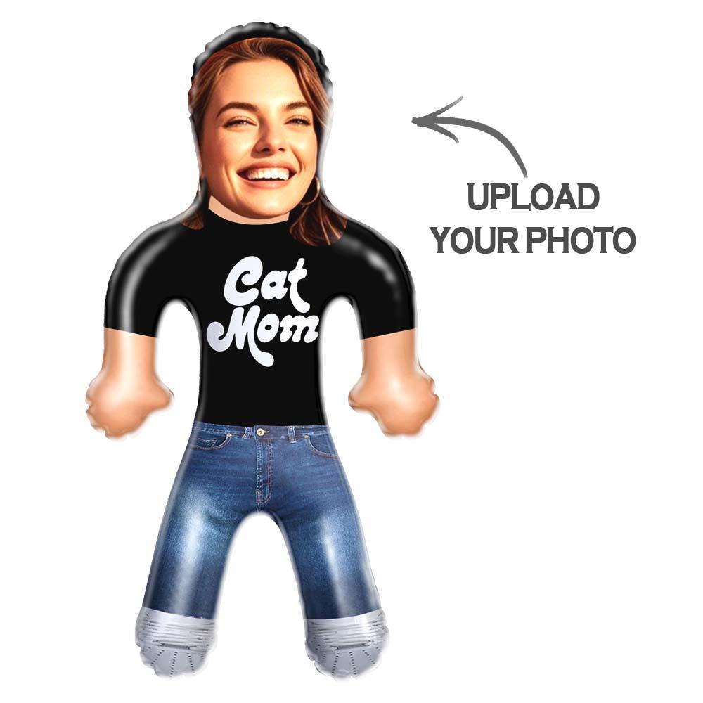 "Cat Mom" Funny Custom Face Doll – Inflatable Mother’s Day Gift Idea - FaceBoxerUK