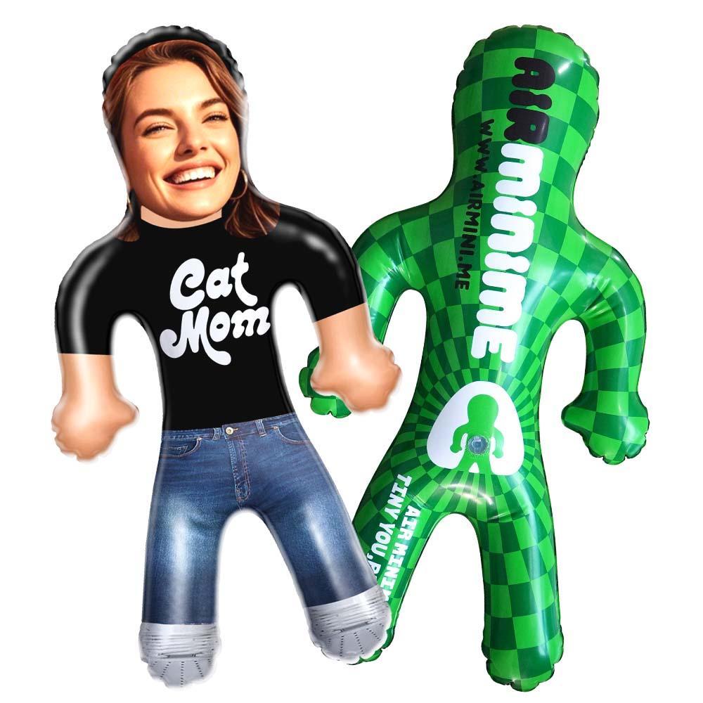 "Cat Mom" Funny Custom Face Doll – Inflatable Mother’s Day Gift Idea - FaceBoxerUK