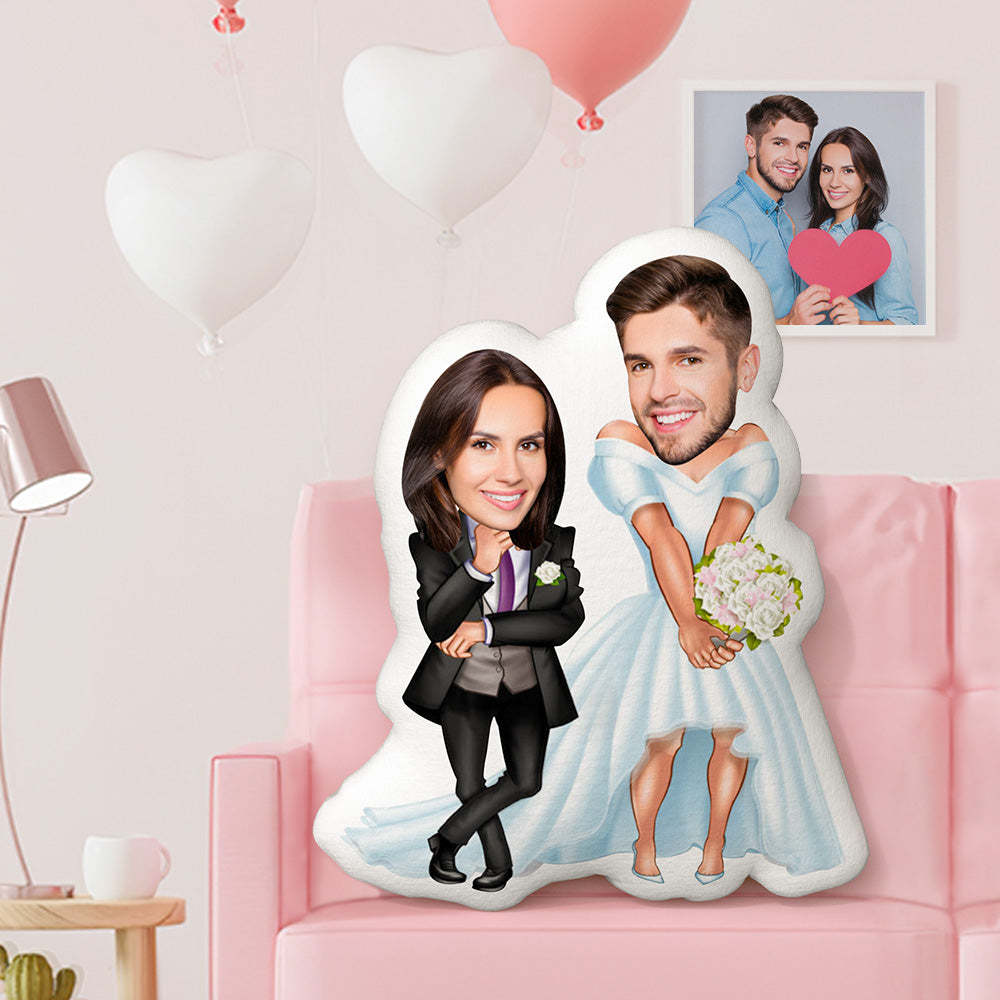 Custom Valentine's Day Gifts Pillow Face Pillow Role Reversal Wedding Pillow - Get Photo Blanket