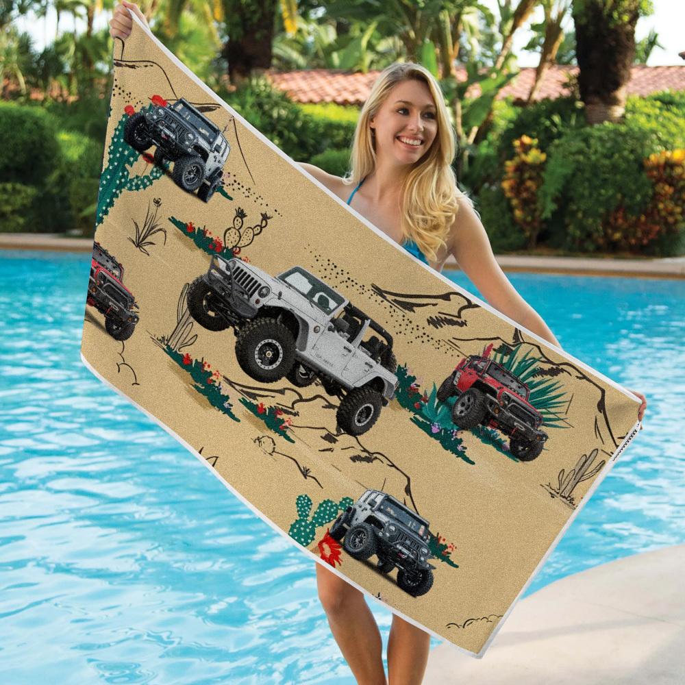 Custom Photo Car Beach Towel - FaceBoxerUK
