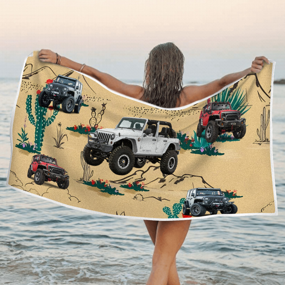 Custom Photo Car Beach Towel - FaceBoxerUK