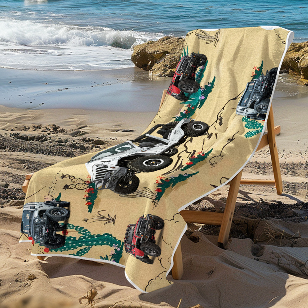 Custom Photo Car Beach Towel - FaceBoxerUK