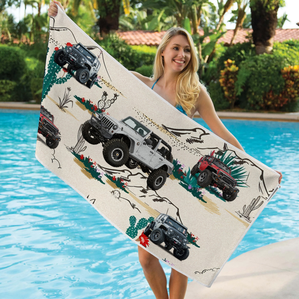 Custom Photo Car Beach Towel - FaceBoxerUK