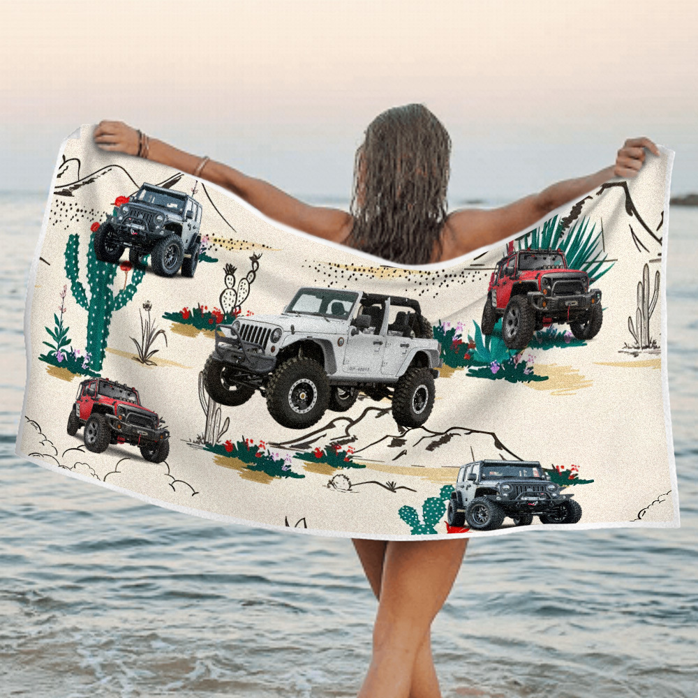 Custom Photo Car Beach Towel - FaceBoxerUK