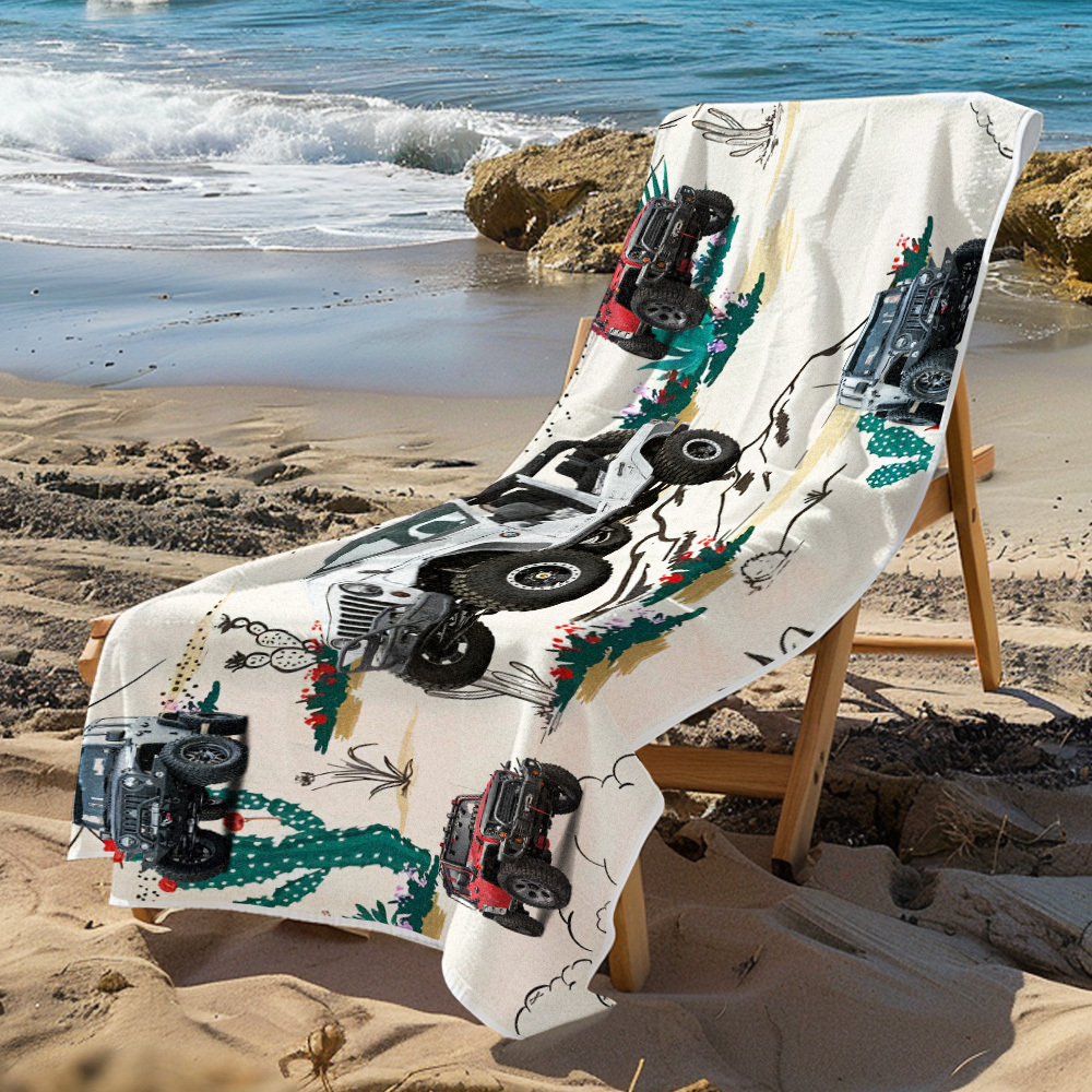 Custom Photo Car Beach Towel - FaceBoxerUK