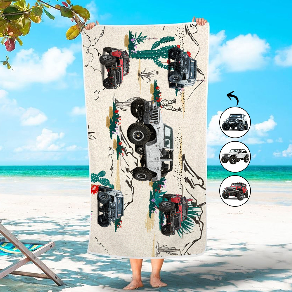 Custom Photo Car Beach Towel - FaceBoxerUK