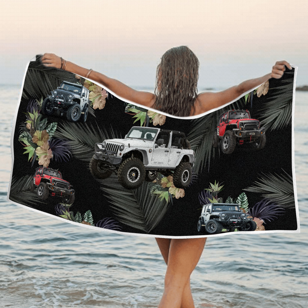 Custom Photo Car Beach Towel - FaceBoxerUK