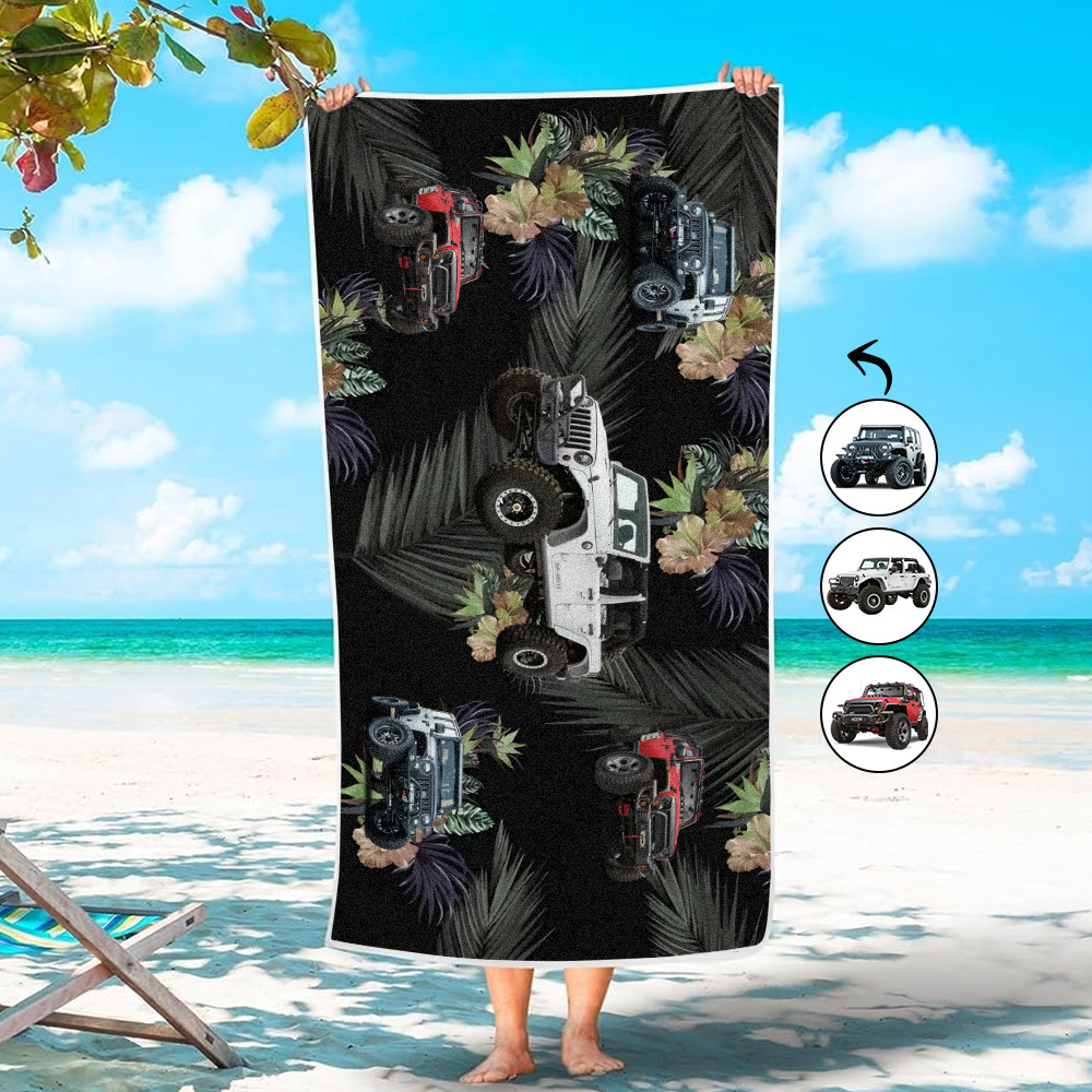 Custom Photo Car Beach Towel - FaceBoxerUK