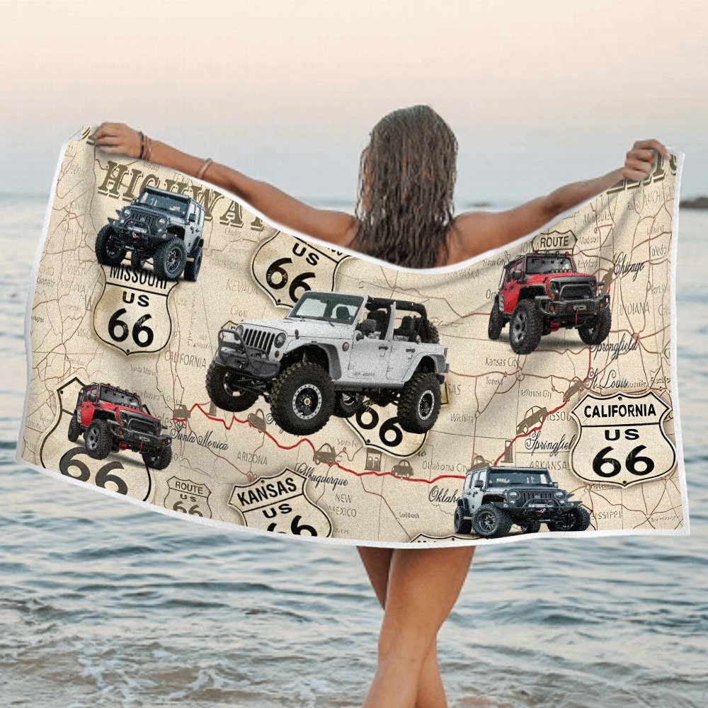 Custom Photo Car Beach Towel - FaceBoxerUK