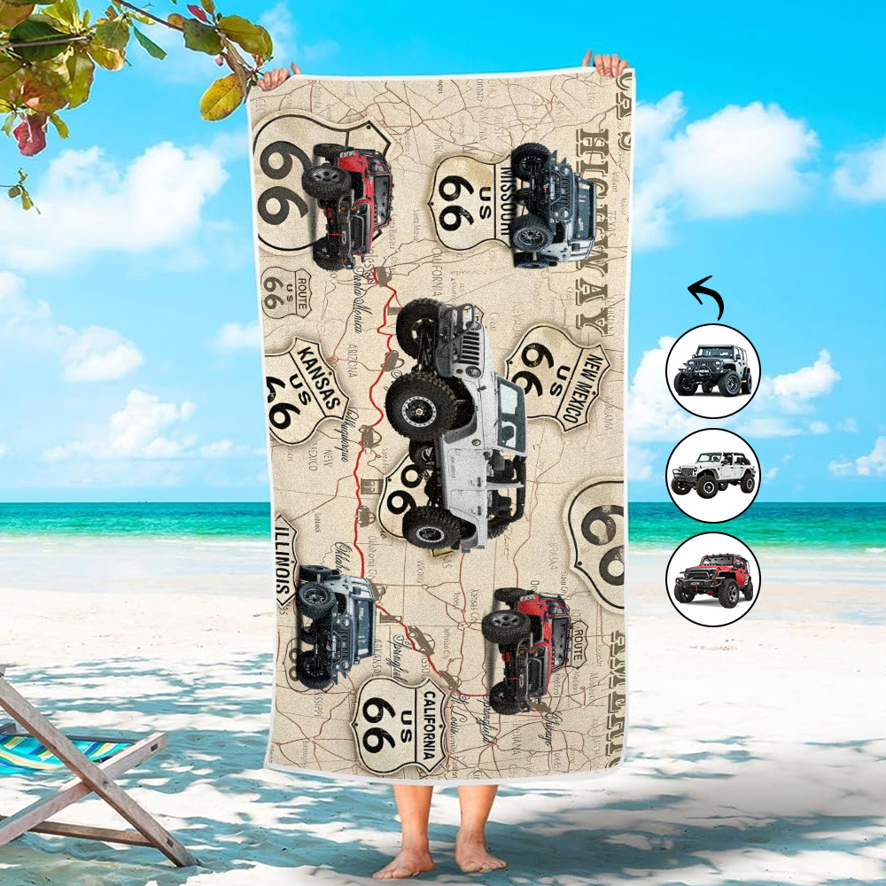Custom Photo Car Beach Towel - FaceBoxerUK