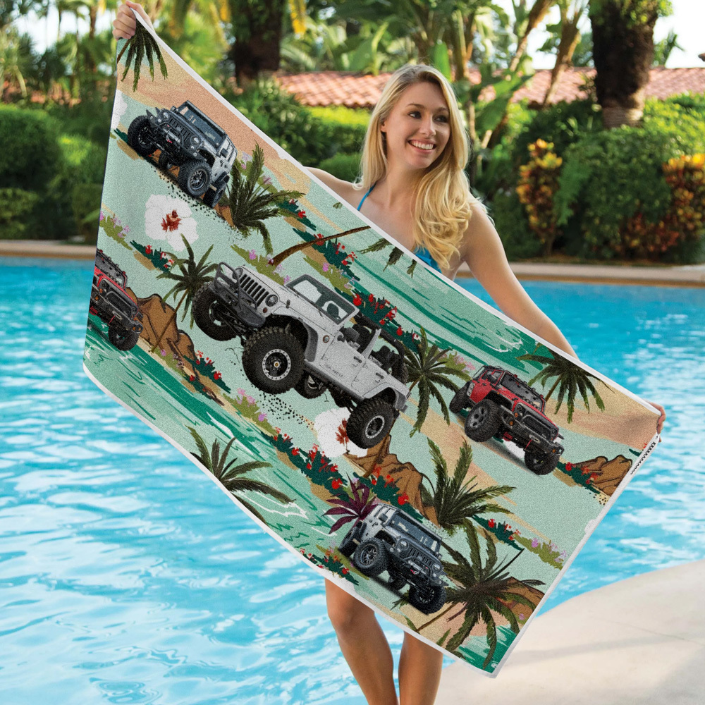 Custom Photo Car Beach Towel - FaceBoxerUK