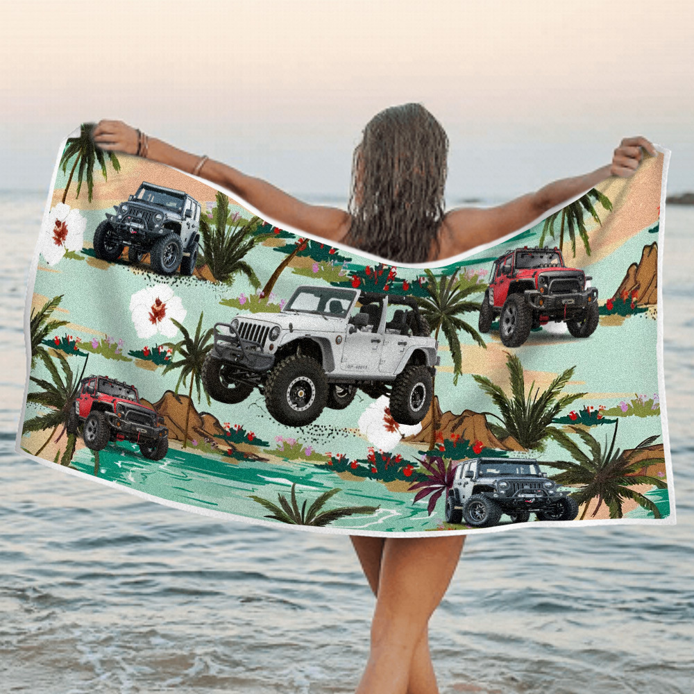 Custom Photo Car Beach Towel - FaceBoxerUK
