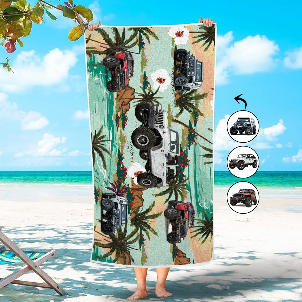 Custom Photo Car Beach Towel - FaceBoxerUK