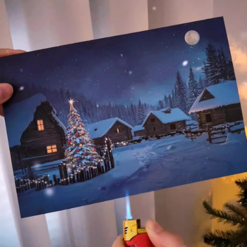 Light up Christmas warm-up card