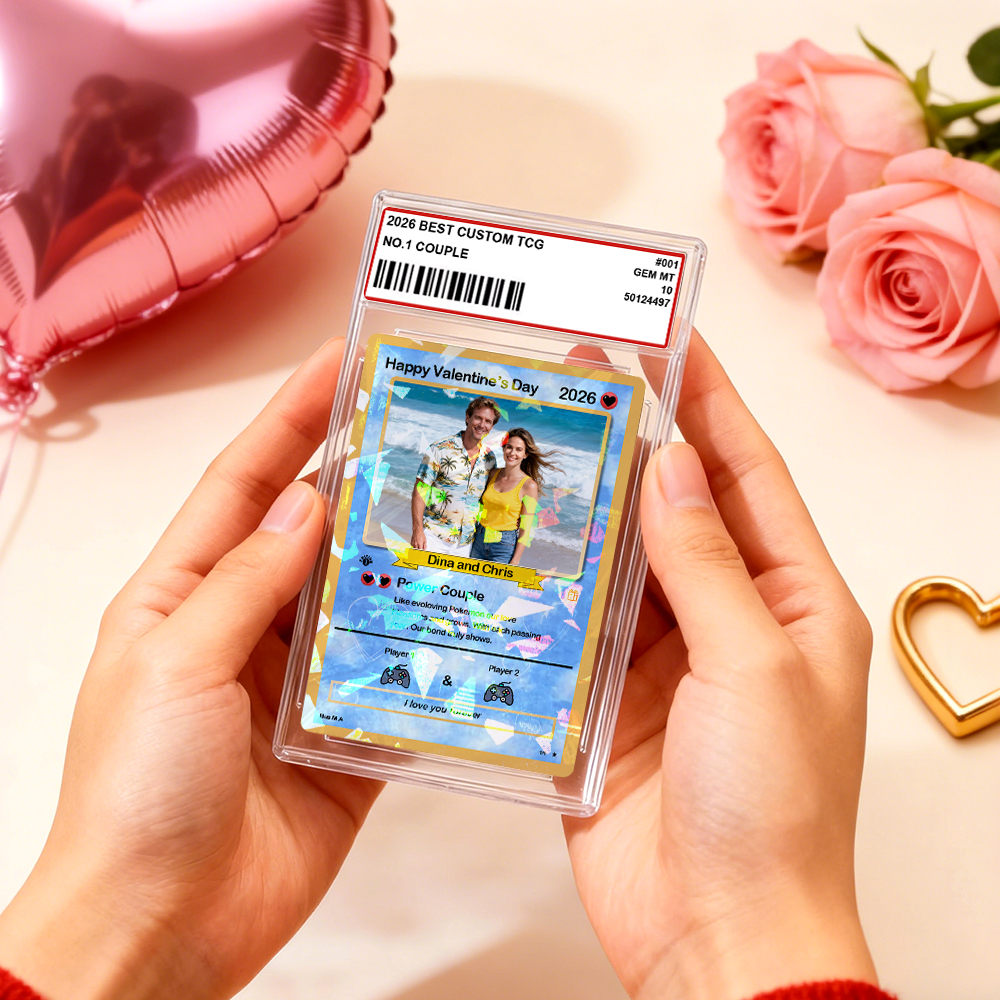Personalized Valentine’s Day Power Couple Card, Custom Anniversary Card Couple Photo Anime Style, Best Valentine's Day Gift for Lover - FaceBoxerUK