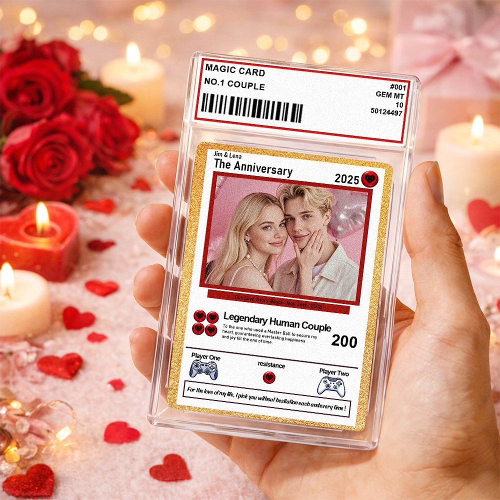 Personalized Valentine’s Day Power Couple Card, Custom Anniversary Card Couple Photo Anime Style, Best Valentine's Day Gift for Lover - FaceBoxerUK