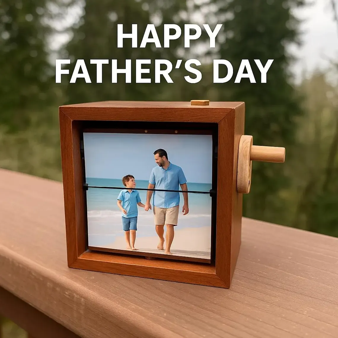 Custom Hand-Crank Flipbook Box Animation Machine Mechanical Hand-cranked Photo Album with Light Photo Cube Frame Creative Gift - FaceBoxerUK