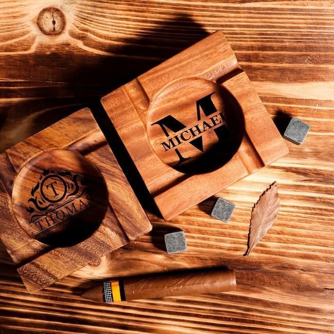 Personalised Cigar Ashtray, Cigar Holder, Unique Ashtray, Name Ashtray, Cigar Accessory, Husband & Fathers Gift, Groomsman Gift - FaceBoxerUK
