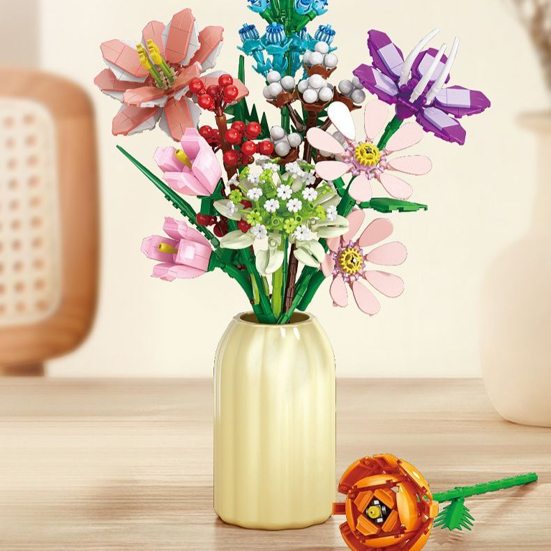 Flower Bouquet Building Blocks Collectible Floral Countdown Gift 12 Days of Christmas - FaceBoxerUK