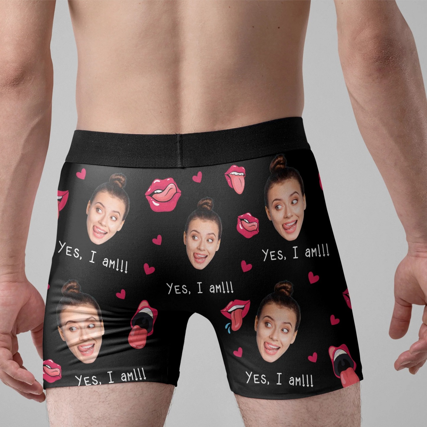 Are You Hungry Funny Gift For Him - Personalized Photo Men's Boxer Briefs
