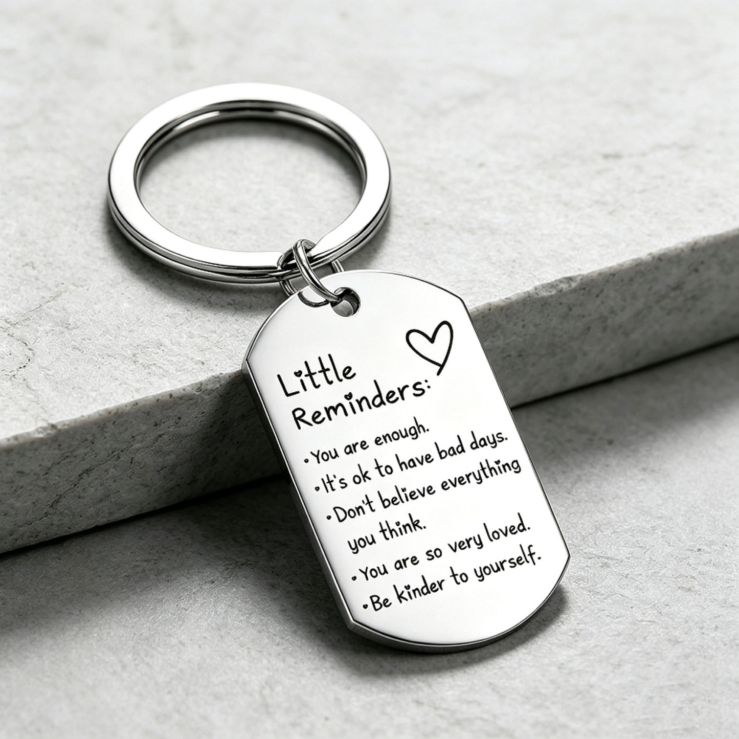 Inspirational Little Reminders Keychain Standard Inspirational Little Reminders Keychain Stainless Steel Dog Tag Gifts for Friends