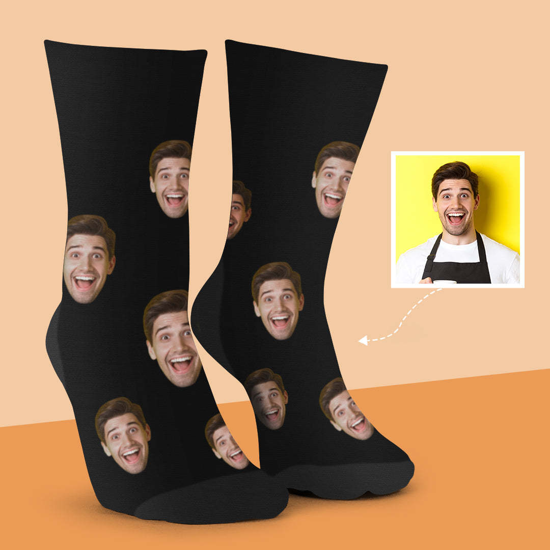 Custom Face Socks 3D Preview for Him - MyPhotoBoxerUk