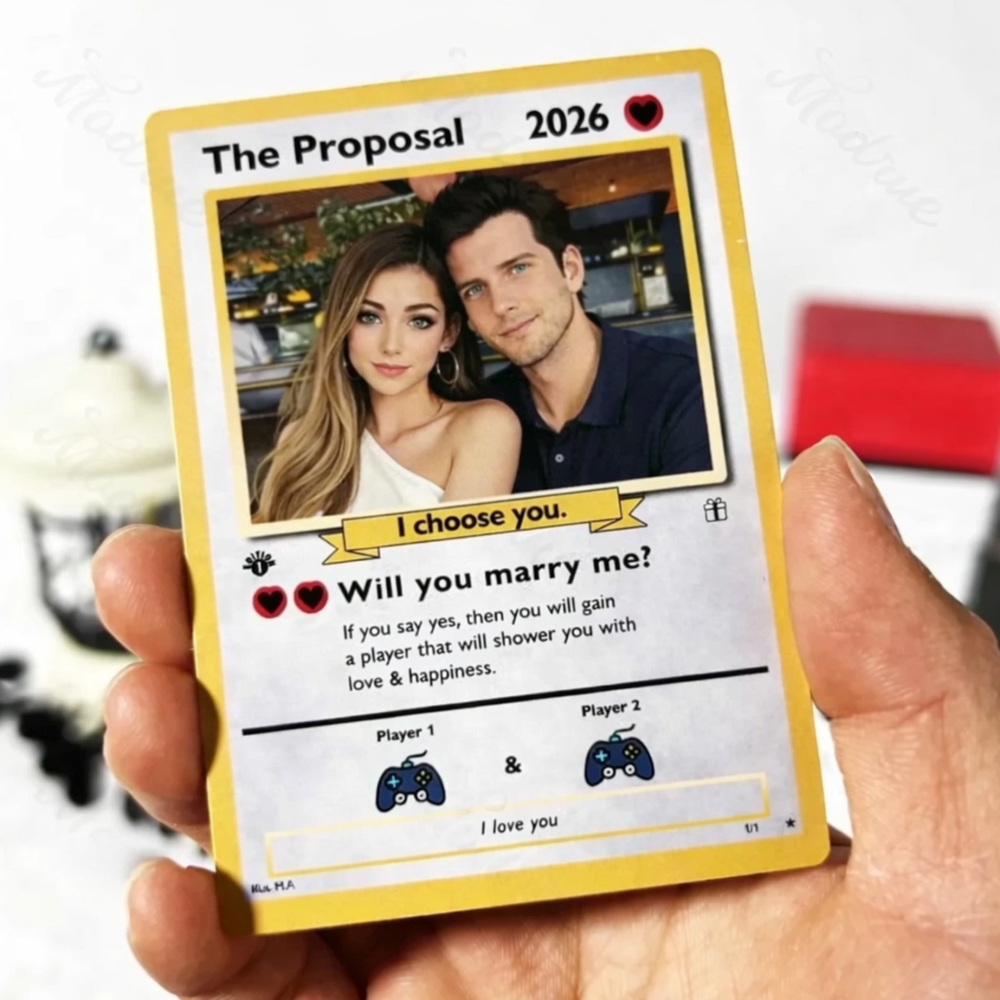 Personalized Valentine’s Day Power Couple Card, Custom Anniversary Card Couple Photo Anime Style, Best Valentine's Day Gift for Lover - MyPhotoBoxerUk