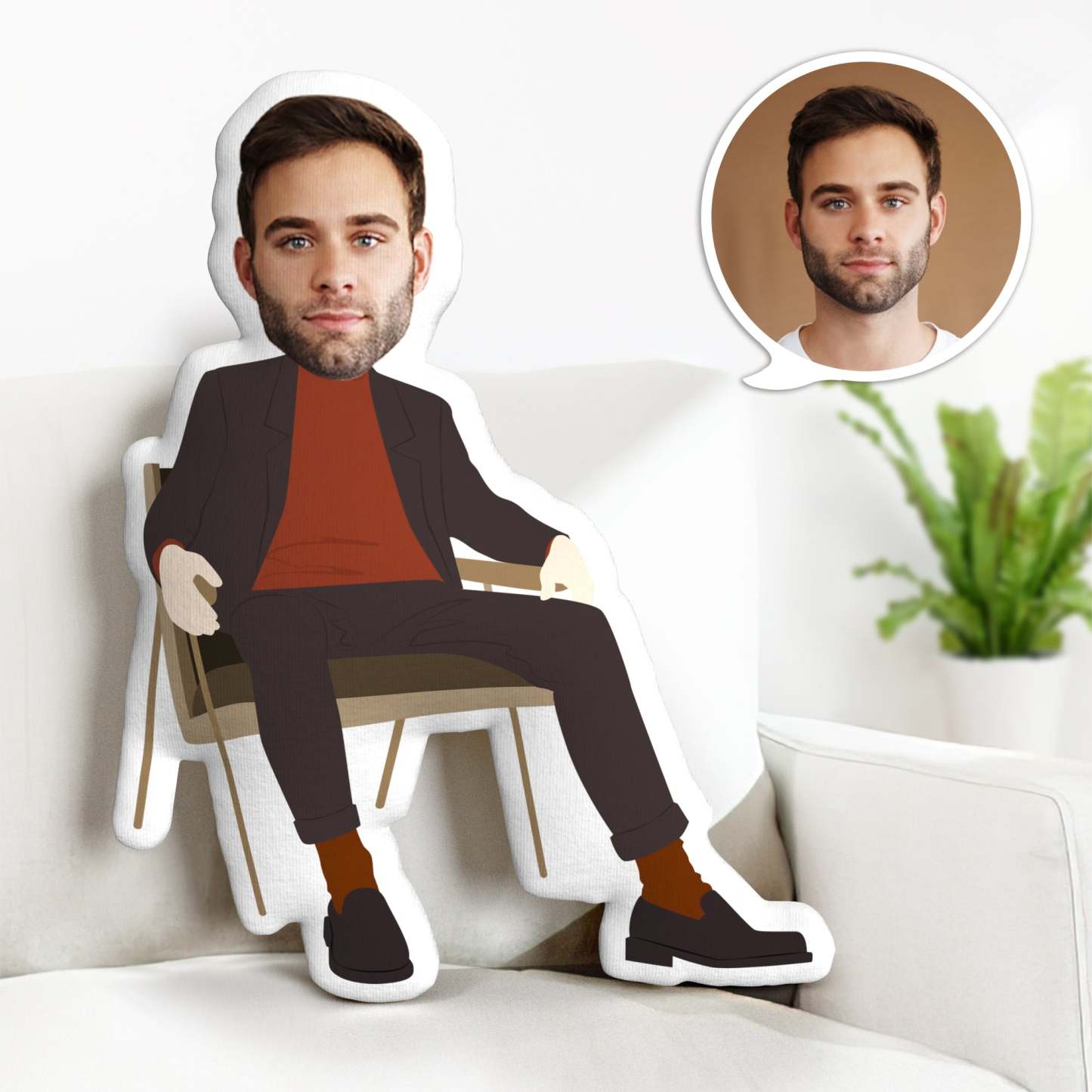 Father's Day Gifts Custom Face Minime Throw Pillow Custom Personalized Pillow Gifts