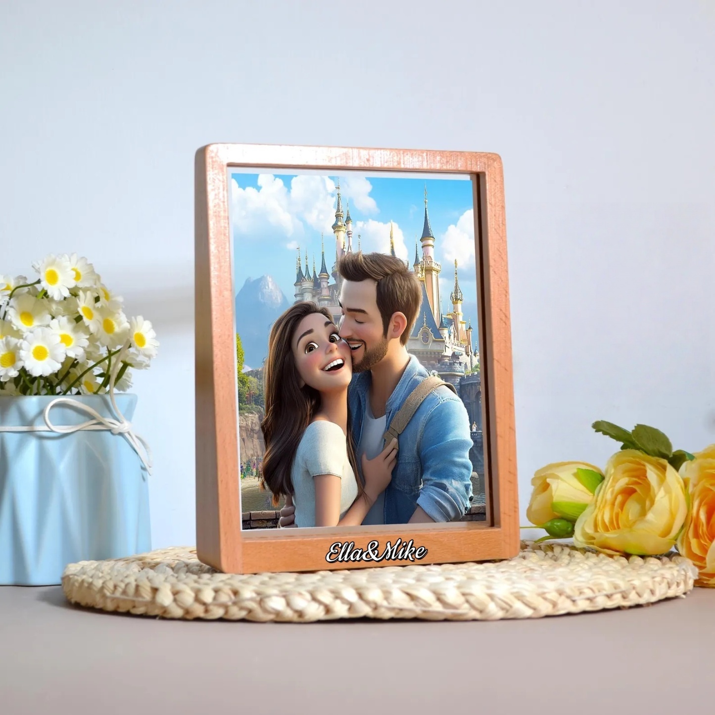 Personalized Cartoon Portrait Frame Custom Pixar Style Portrait Photos