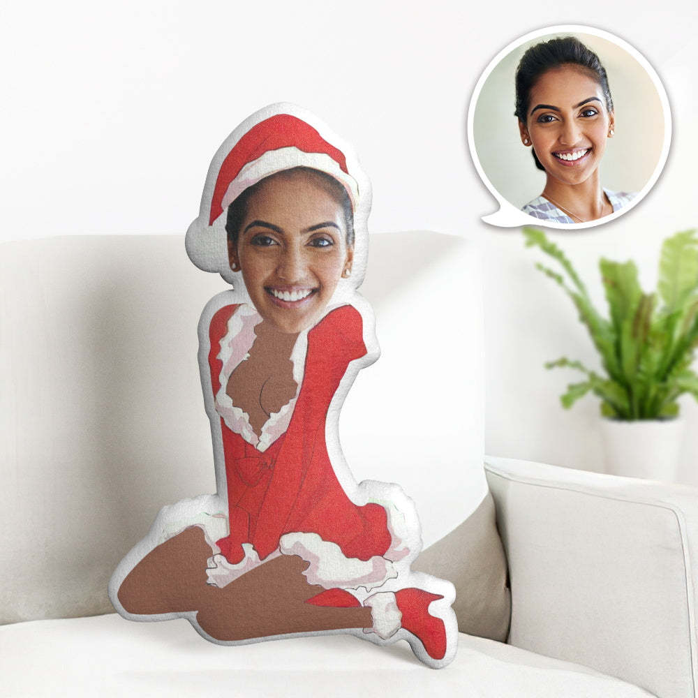 Chrismas Gift Custom My Face Pillow Sexy Santa Minime Throw Pillow Personalized Cool Beautiful Santa Throw Pillow - Get Photo Blanket